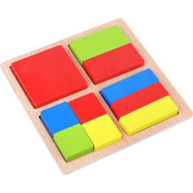 Развивающая игрушка «Toys» Пазл-вкладыш. Дроби. Квадрат, 7269