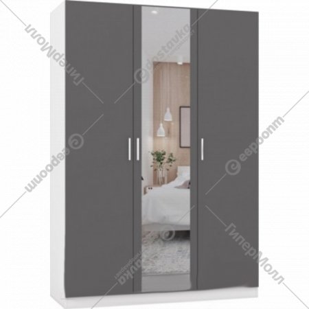 Комплект мебели для спальни «ИнтерМебель» Марсель-2, МР 01-02, белый/графит серый