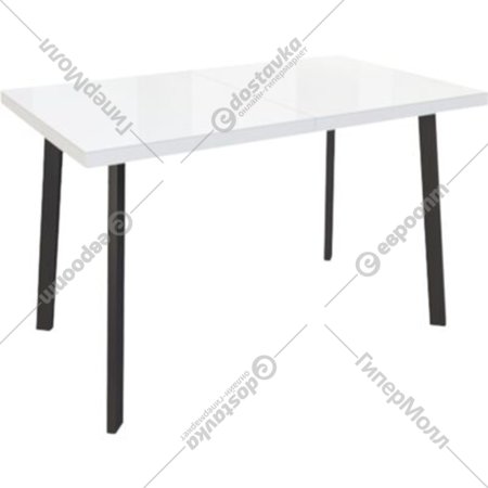 Обеденный стол «Listvig» Фин, белый/графит, 64738, 152х70 см