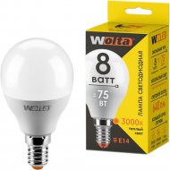 Лампа светодиодная «Wolta» LX G45 8Вт 640лм Е14 3000К, 30Y45GL8E14