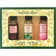 Подарочный набор «Liv Delano» Love Spell, спрей-мист парфюмированный Bloom Flora + Lost Cherry + Pink Rose, 100+100+100 мл