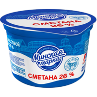 

Сметана"МИНСКАЯ МАРКА"(26%,стакан)180г