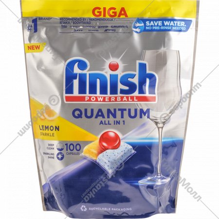 Таблетки для посудомоечных машин «Finish» Powerball Quantum Лимон, 100 шт
