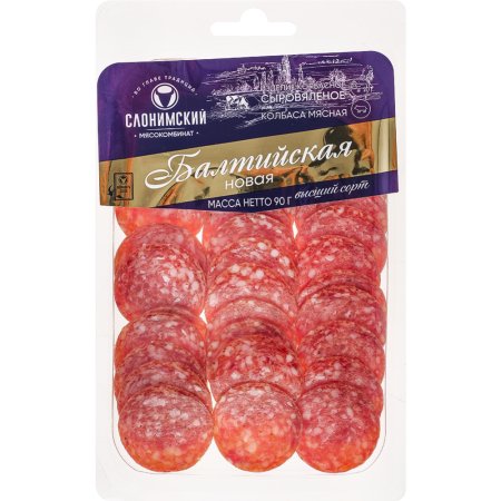Колбаса сыровяленая Балтийская новая высшего сорта, 90 г