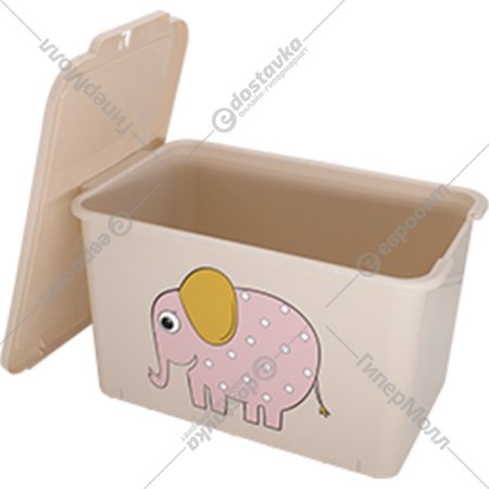 Контейнер для игрушек «Berossi» Honey Animals, пудра, слон, АС 84284020, 15 л