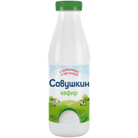 Кефир «Са­вуш­кин» с про­био­ти­ком и лак­ту­ло­зой, 1.5%, 415 г