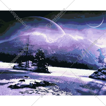 Картина по номерам «Palizh» Зимняя ночь, 40х50 см