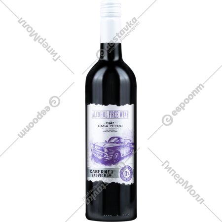 Вино безалкогольное «Casa petru» красное, полусладкое, 0.75 л