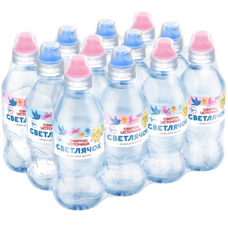 Уп.Вода питьевая негазированная «Святой источник» Светлячок для детей 0+, 12х0.33 л