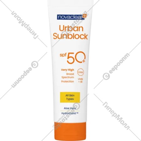 Солнцезащитный крем «NovaClear» Urban Sunblock, для всех типов кожи, SPF50+, 125 мл