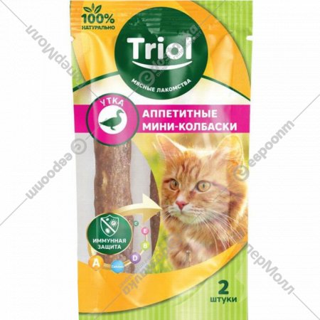 Лакомство для кошек «Triol» аппетитные мини-колбаски из утки, 2 шт, 20171019 420 г