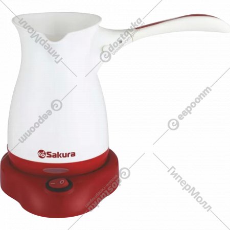 Электрическая турка «Sakura» SA-6111WR, белый/красный