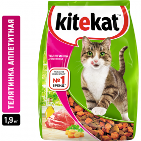 Корм для кошек «Kitekat» аппе­тит­ная те­ля­ти­на, 1.9 кг
