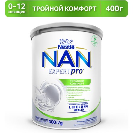 Смесь молочная сухая Nestle NAN 1, тройной комфорт, c рождения, 400 г