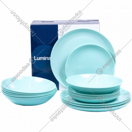 Набор тарелок «Luminarc» Diwali light turquoise, 18 штук, 19х20х25 см