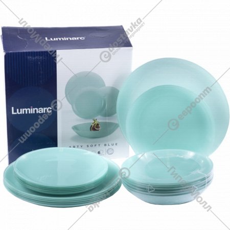 Набор тарелок «Luminarc» Arty Soft Blue, 18 штук, 20х20.5х26 см