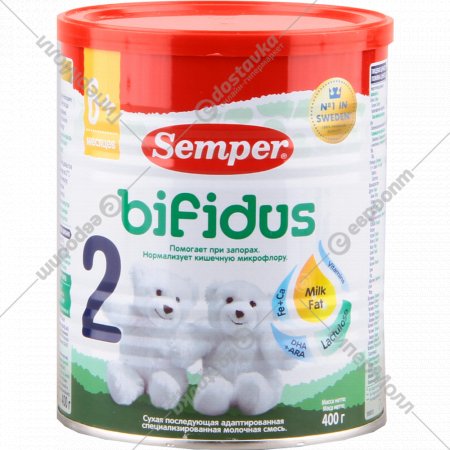 Смесь молочная сухая «Semper» Bifidus 2, с 6 месяцев, 400 г