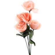 Цветок искусственный роза, 38 см, арт. Е190, персиковый
