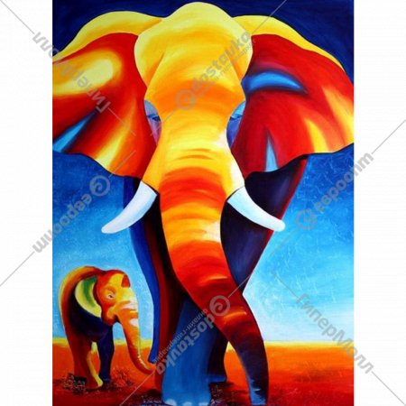 Картина по номерам «Menglei» Слон и слоненок, VP309, 40х50 см