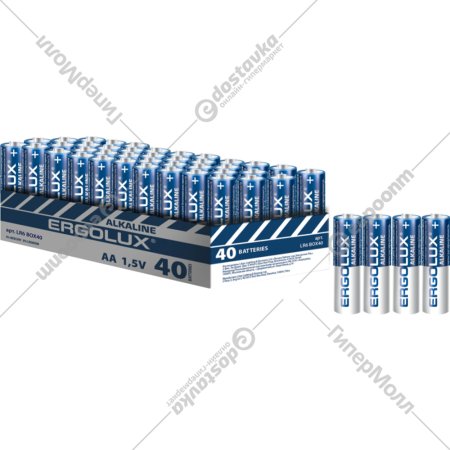 Батарейки «Ergolux» АА Alkaline Promo BOX40, 40 шт