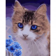 Картина по номерам «Lori» Кот и васильки, Кпн-238, 41х50 см