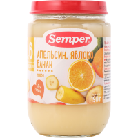 

Пюре "SEMPER" апельсин/яблоко/банан 190г