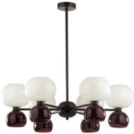 Люстра «Odeon Light» Changi, Modern ODL22 391, 4978/12, черный/белый/бордовый/стекло