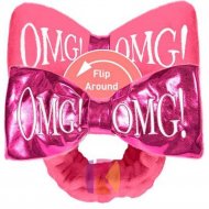 Бант-повязка для волос «Double Dare OMG!» ярко-розовый плюш/малиновый