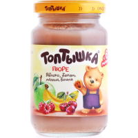 

Пюре"ТОПТЫШКА"(ябл.бан.малин.вишн.)190г