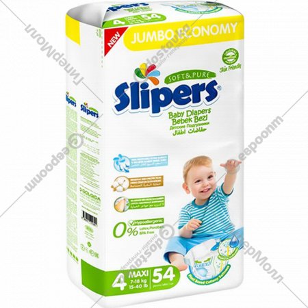 Подгузники детские «Slipers» размер Maxi, 7-18 кг, 54 шт