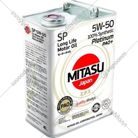 Моторное масло «Mitasu» Motor Oil 5W50, MJ-113-4, 4 л