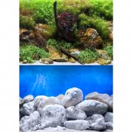 Фон для аквариума «Barbus» Водный сад/Яркие камни, 30х62 см