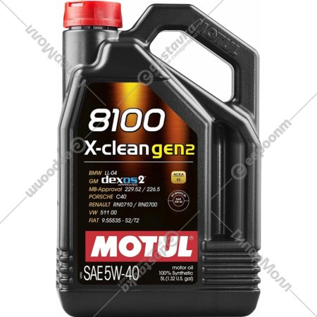 Моторное масло «Motul» 8100 X-clean 5W40, 102051, 5 л