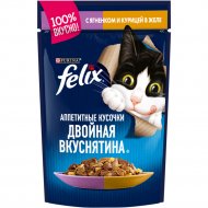 Корм для кошек «Felix» с ягнёнком и курицей в желе, 85 г