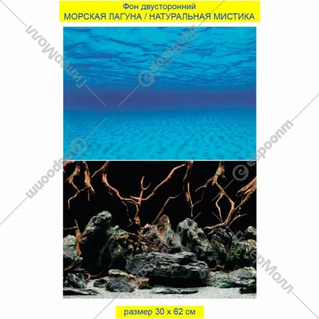 Фон для аквариума «Barbus» Морская лагуна/Натуральная мистика, 30х62 см