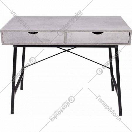 Письменный стол «AksHome» Agat, бетон/черный металл