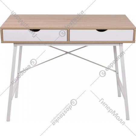 Письменный стол «AksHome» Agat, светлый дуб/белый металл
