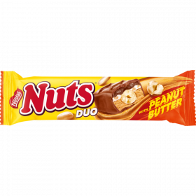 Кон­фе­та «Nuts» peanut butter, с фун­ду­ком и ара­хи­со­вой пастой, 60 г