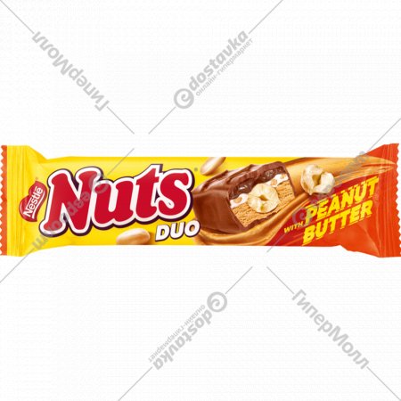 Конфета «Nuts» peanut butter, с фундуком и арахисовой пастой, 60 г