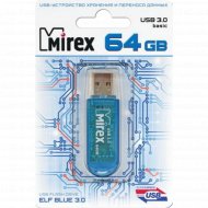 USB флеш «Mirex» 3.0,ELF BLUE 64GB ecopack