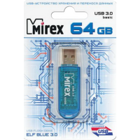 

USB флеш"MIREX"3.0,ELF BLUE 64GB ecopack