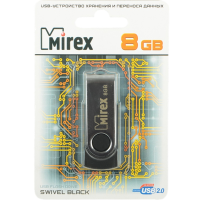 

USB флеш"MIREX"(SWIVEL BLACK 8GB ecopack