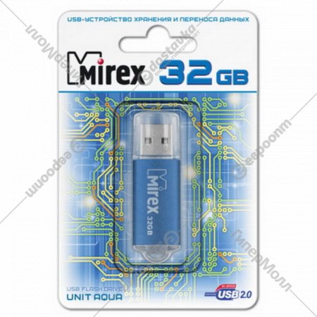 Флеш-накопитель «Mirex» Unit Aqua, 32GB, ecopack.