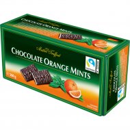 Шоколад с мятной начинкой, с апельсиновым вкусом, в пластинках, 200 г.