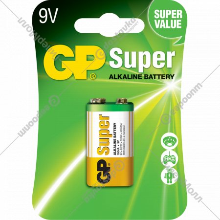 Элемент питания «GP» Super Alkaline, 6LR61/1604A BP