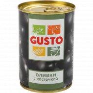 Оливки «Gusto» черные, с косточкой, 280 г