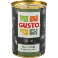 

Оливки черные "GUSTO" (с/к,ж/б) 280г
