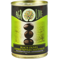 

Оливки черные с косточкой"AGROLIVE" 280г