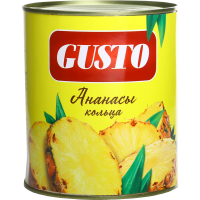 

Ананасы "GUSTO" (кольца в сиропе) 830г