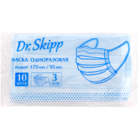 

Маски д/л"DR.SKIPP"(трёхсл. 10 шт)